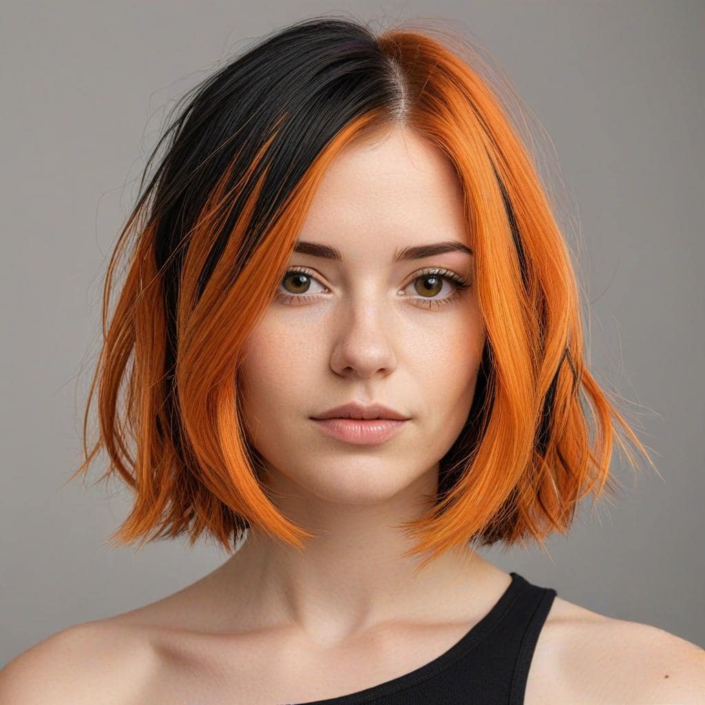 Black to orange ombre
