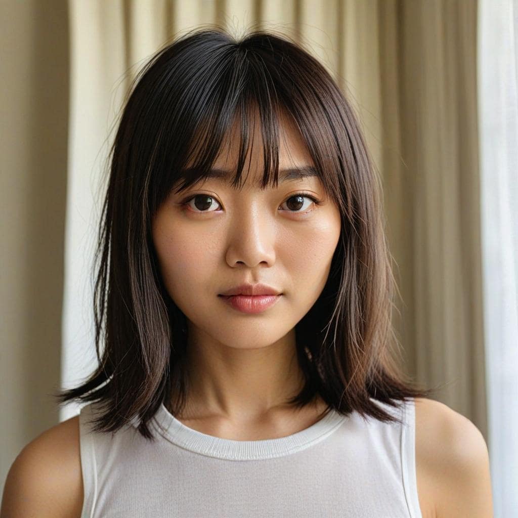 flip haircut for women with bangs