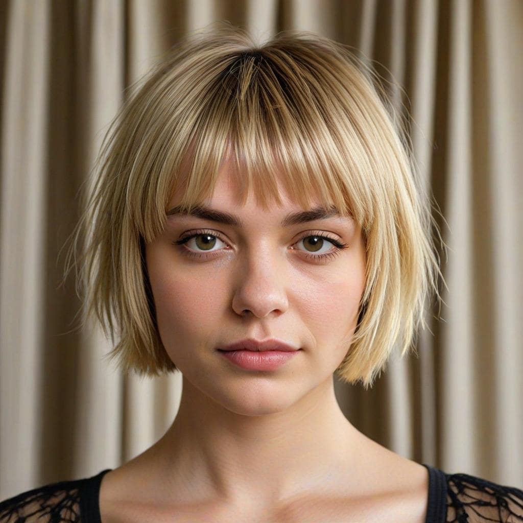  Blonde and short hairstyles with bangs